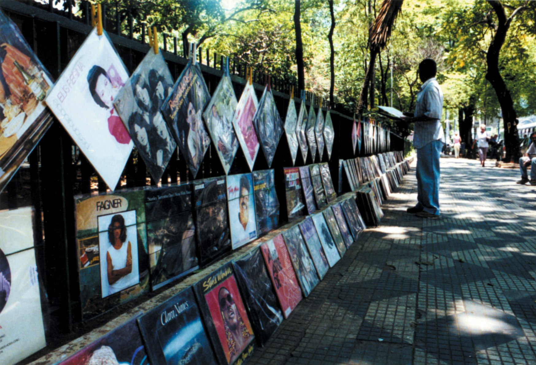 An outdoor record vendor in São Paulo. Photo by Eothen Alapatt.